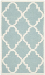 Safavieh Dhurries 3'-0" x 5'-0" Rug in Light Blue / Ivory