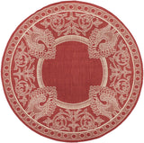 Safavieh Courtyard 6'-7" x 6'-7" Rug in Red / Natural