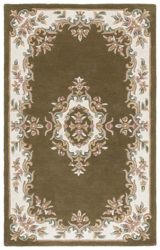 Safavieh Aubusson 4'-0" x 6'-0" Rug in Olive / Ivory