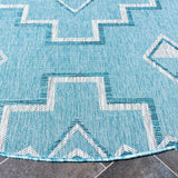 Safavieh Courtyard 6'-7" x 6'-7" Rug in Aqua / Grey