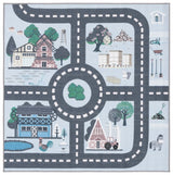 Safavieh Kids Playhouse 200 5'-0" x 5'-0" Rug in Blue / Dark Grey
