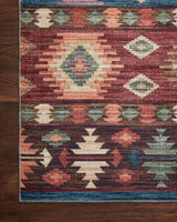 Loloi Zion Zio-06 Fiesta/Multi Rugs - corner on wood
