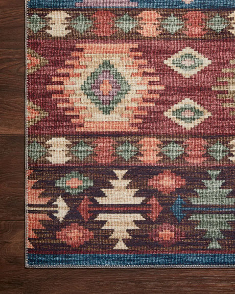 Loloi Zion Zio-06 Fiesta/Multi Rugs - corner on wood