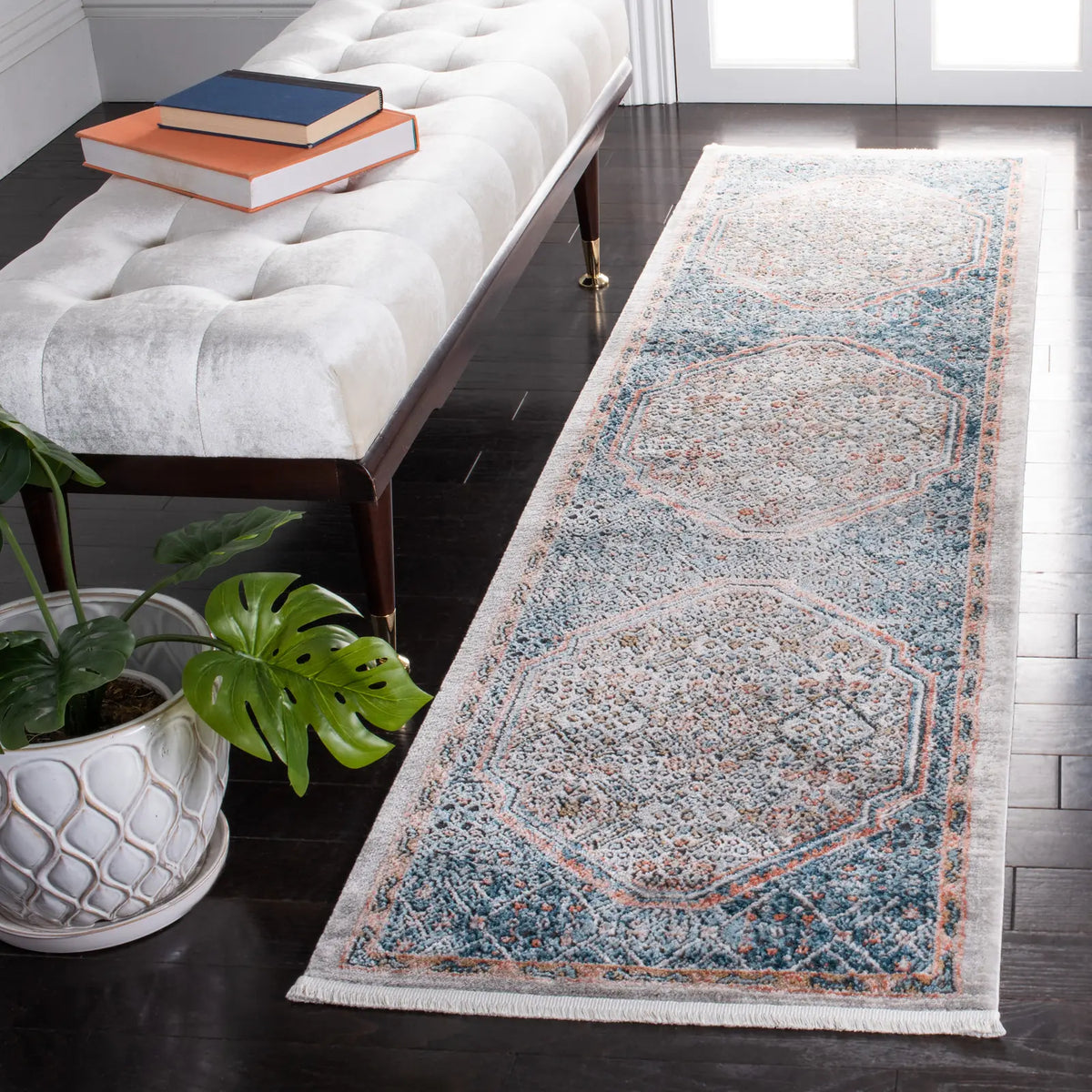 Safavieh Shivan 2'-2" x 8'-0" Rug in Blue / Red