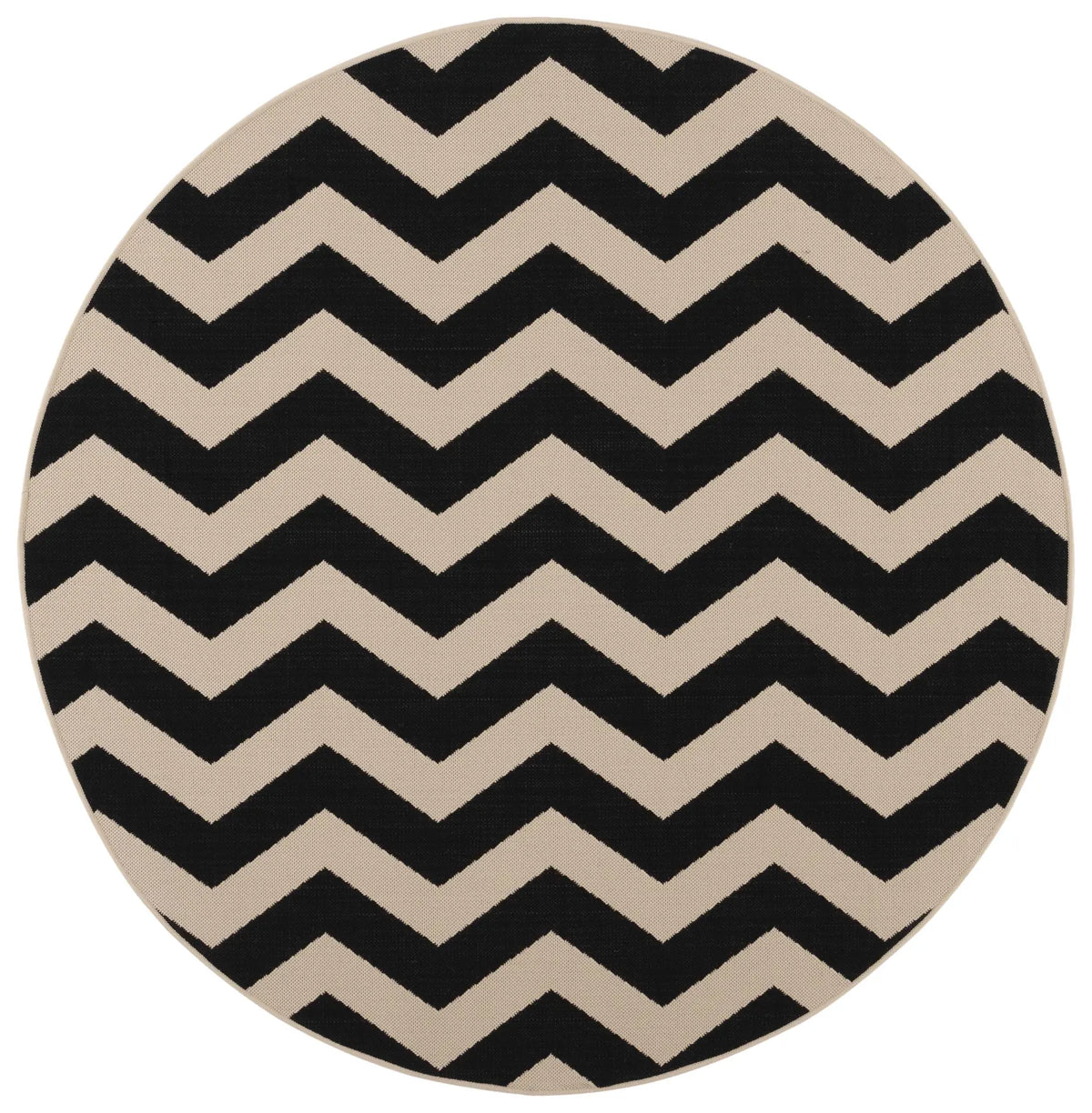 Safavieh Courtyard 5'-3" x 5'-3" Rug in Black / Beige