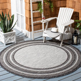 Safavieh Courtyard 10'-0" x 10'-0" Rug in Light Grey / Black