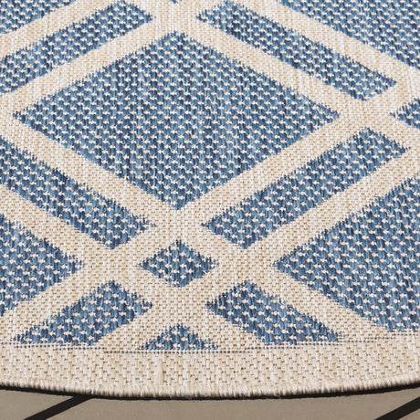 Safavieh Beach House 6'-7" x 6'-7" Rug in Blue / Ivory
