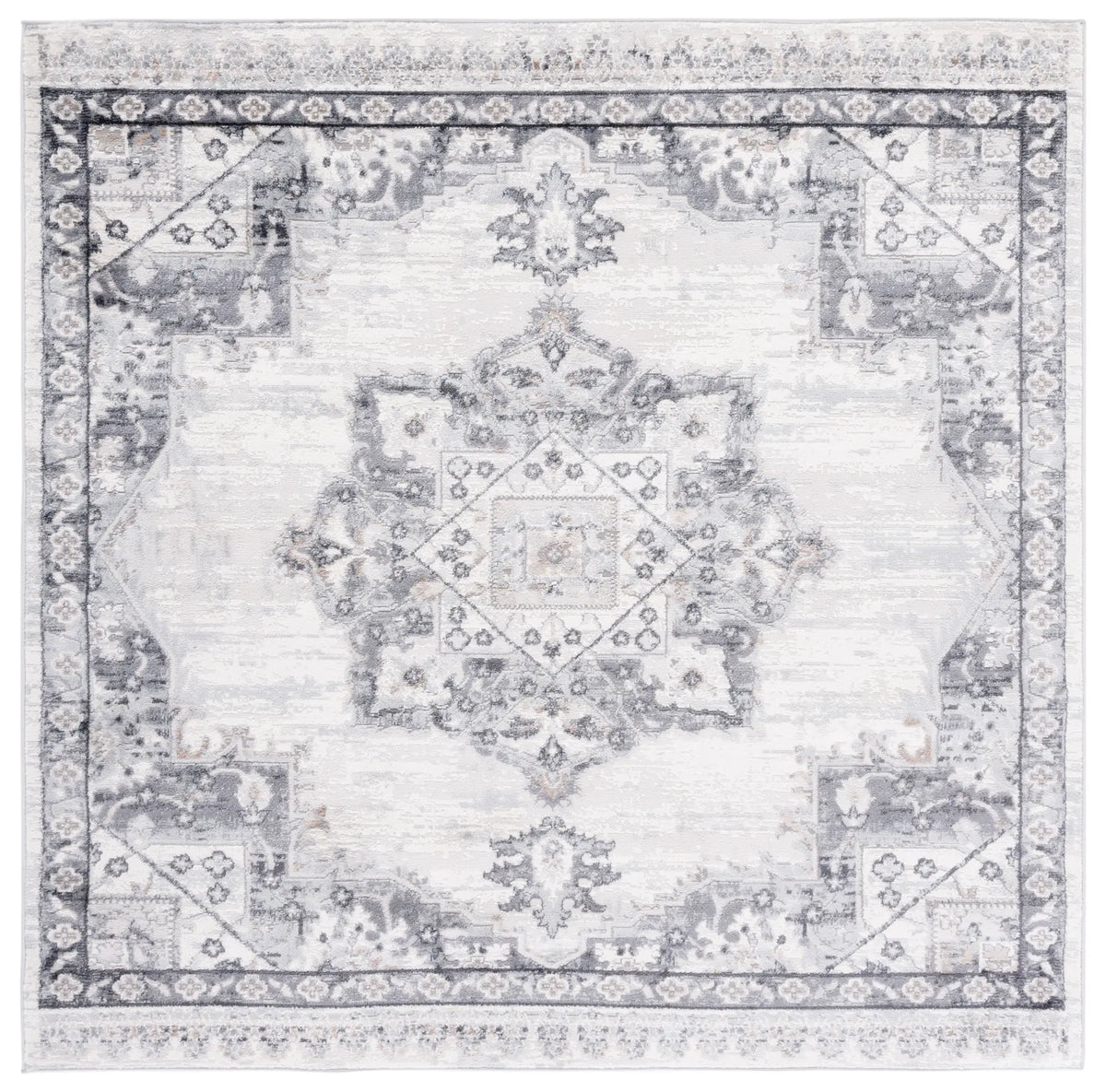 Safavieh Shivan 100 6'-7" x 6'-7" Rug in Ivory / Grey