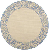 Safavieh Courtyard 5'-3" x 5'-3" Rug in Natural / Blue