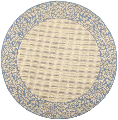 Safavieh Courtyard 5'-3" x 5'-3" Rug in Natural / Blue