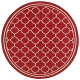 Safavieh Courtyard 6'-7" x 6'-7" Rug in Red / Bone