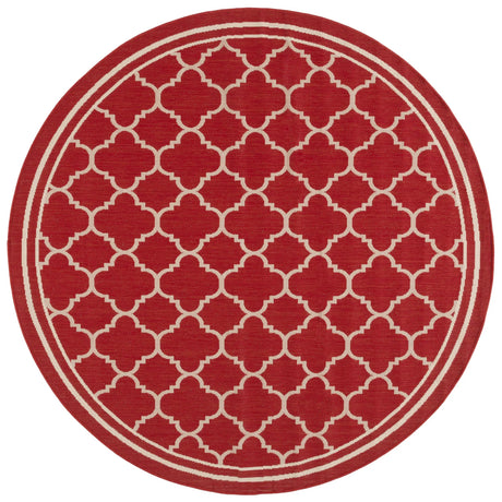 Safavieh Courtyard 6'-7" x 6'-7" Rug in Red / Bone