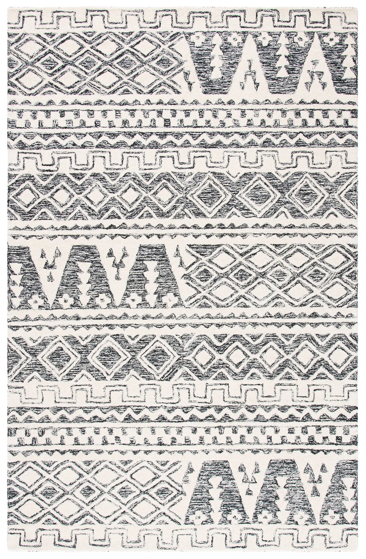 Safavieh Abstract 4'-0" x 6'-0" Rug in Ivory / Black