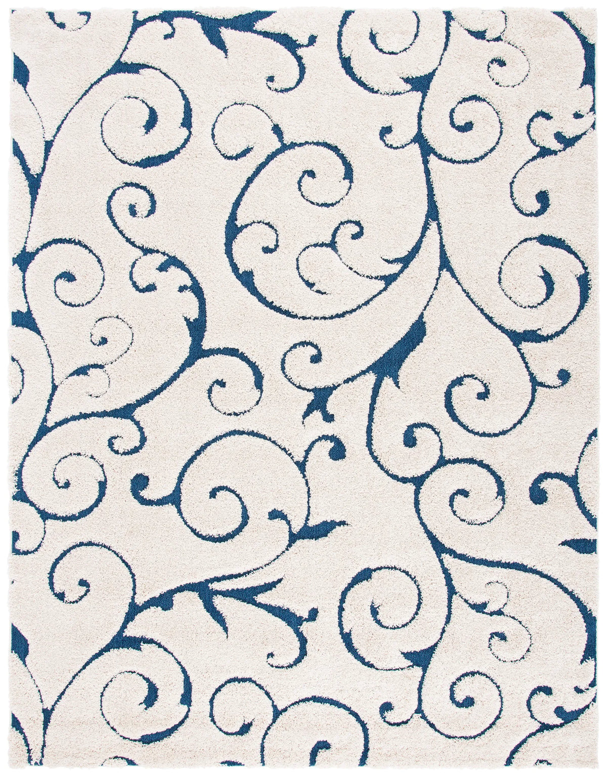 Safavieh Florida Shag 9'-6" x 13'-0" Rug in Cream / Blue