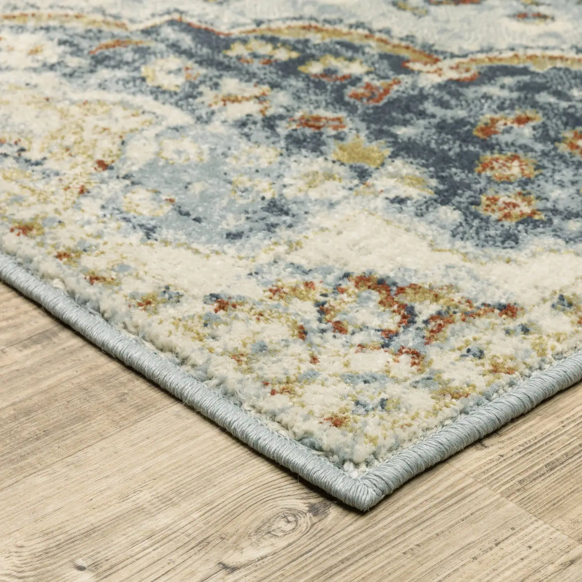 Oriental Weavers Sphinx Branson Br01A Blue/ Multi Rugs - corner detail
