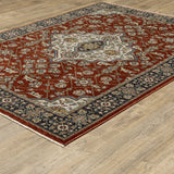 Oriental Weavers Sphinx Aberdeen 4151R Red/ Blue Rugs - angle detail
