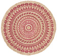 Safavieh Natural Fiber 3'-0" x 3'-0" Rug in Fuchsia / Natural