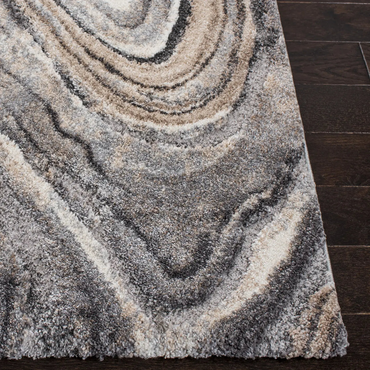 Safavieh Cyrus Shag 4'-5" x 6'-5" Rug in Ivory / Grey