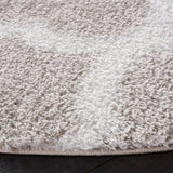 Safavieh Tahoe Shag 6'-7" x 6'-7" Rug in Silver / White