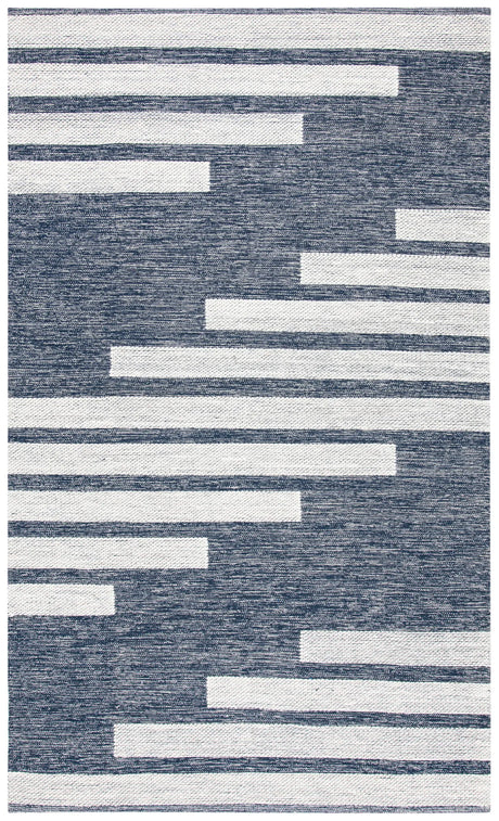 Safavieh Striped Kilim 4'-0" x 6'-0" Rug in Navy / Ivory