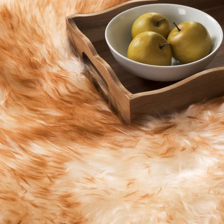 Safavieh Sheep Skin 2'-0" x 3'-0" Rug in Off White / Coco Brown