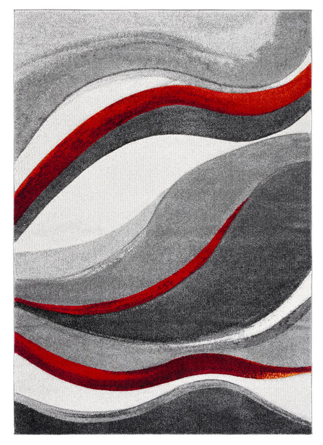 Safavieh Hollywood 4'-0" x 6'-0" Rug in Grey / Red