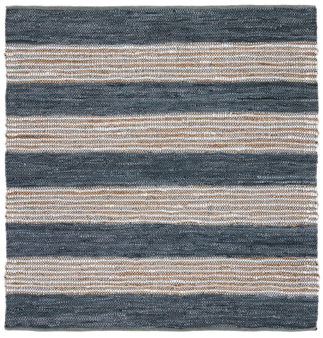 Safavieh Vintage Leather 6'-0" x 6'-0" Rug in Dark Grey / Natural