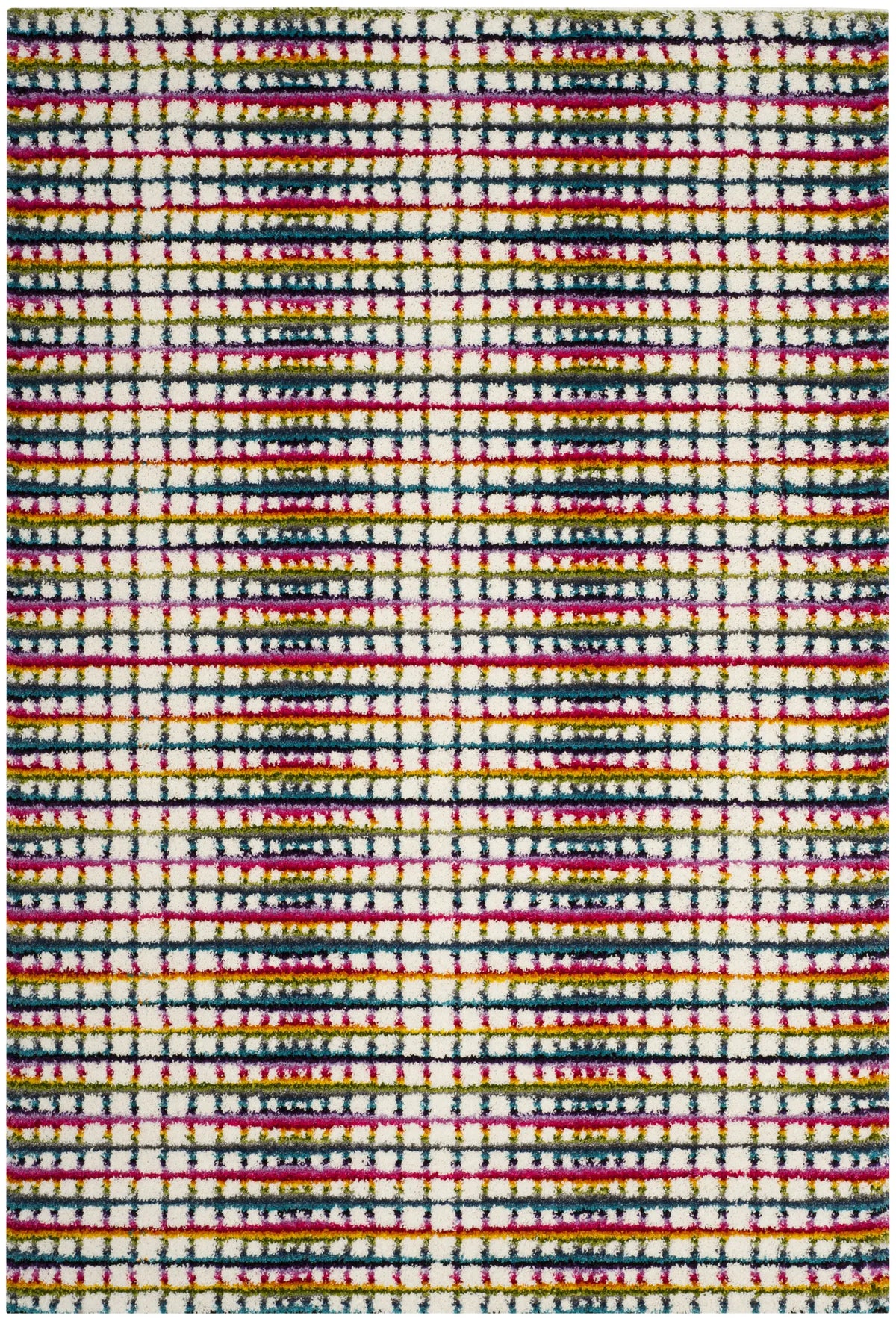 Safavieh Fiesta Shag 4'-0" x 6'-0" Rug in Cream / Multi