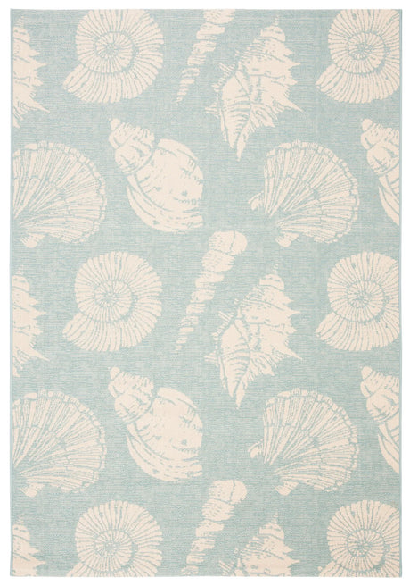 Safavieh Courtyard 4'-0" x 5'-7" Rug in Aqua / Beige