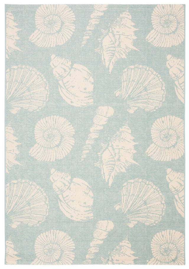 Safavieh Courtyard 4'-0" x 5'-7" Rug in Aqua / Beige