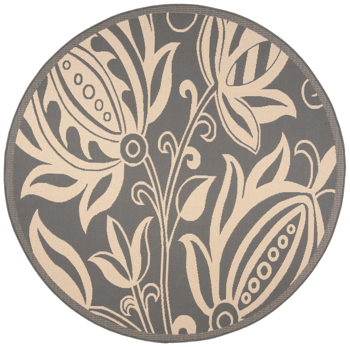 Safavieh Courtyard 6'-7" x 6'-7" Rug in Grey / Natural