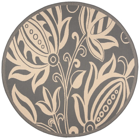 Safavieh Courtyard 6'-7" x 6'-7" Rug in Grey / Natural