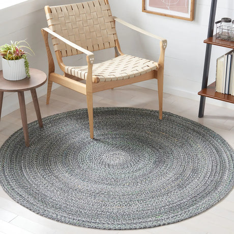 Safavieh Braided 5'-0" x 5'-0" Rug in Green / Grey