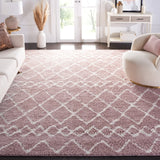 Safavieh Berber Shag 8'-0" x 10'-0" Rug in Light Rose / Ivory