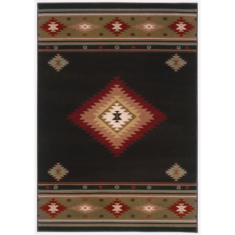 Oriental Weavers Sphinx Hudson 087g1 Black / Green Rugs - main flat