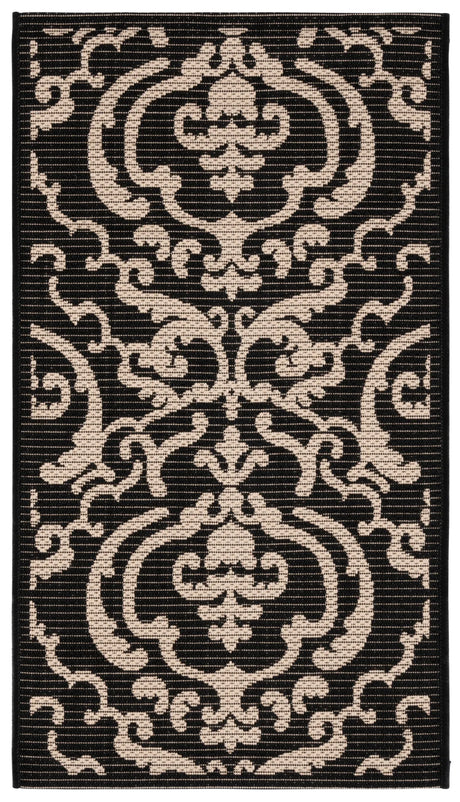 Safavieh Courtyard 2'-0" x 3'-7" Rug in Black / Sand