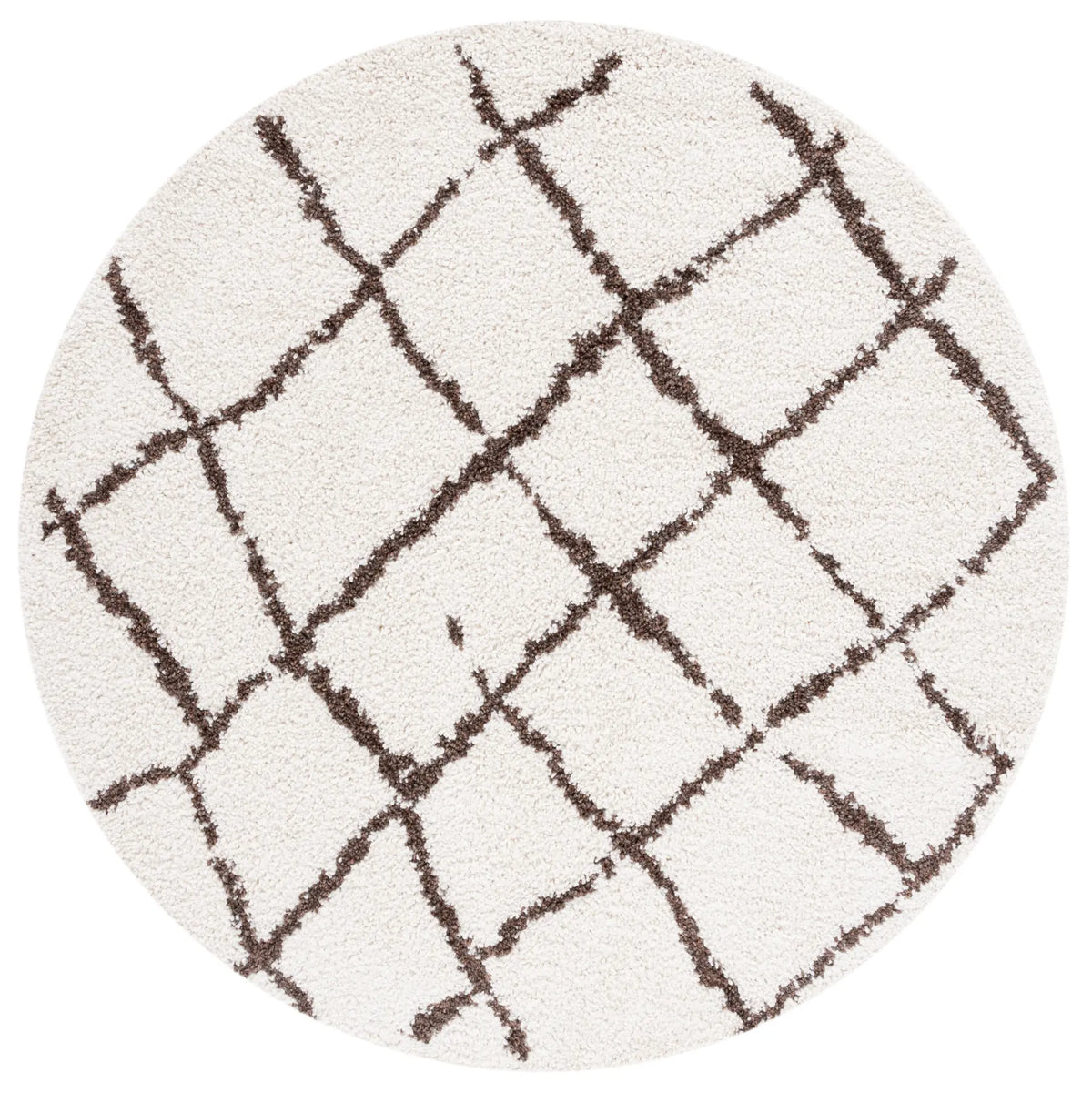 Safavieh Berber Shag 5'-1" x 5'-1" Rug in Creme / Brown