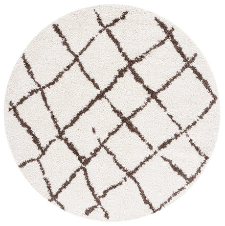 Safavieh Berber Shag 5'-1" x 5'-1" Rug in Creme / Brown
