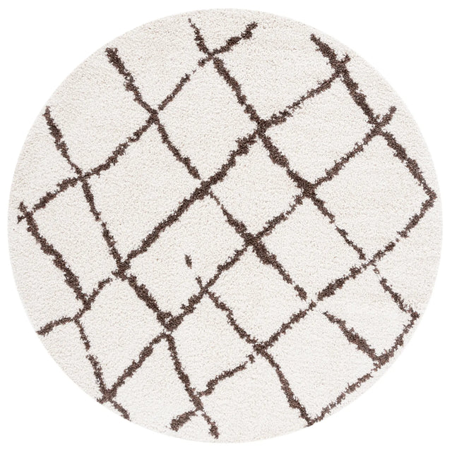 Safavieh Berber Shag 5'-1" x 5'-1" Rug in Creme / Brown