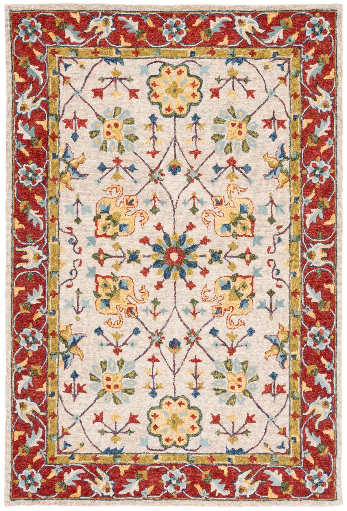 Safavieh Micro-Loop 4'-0" x 6'-0" Rug in Beige / Rust