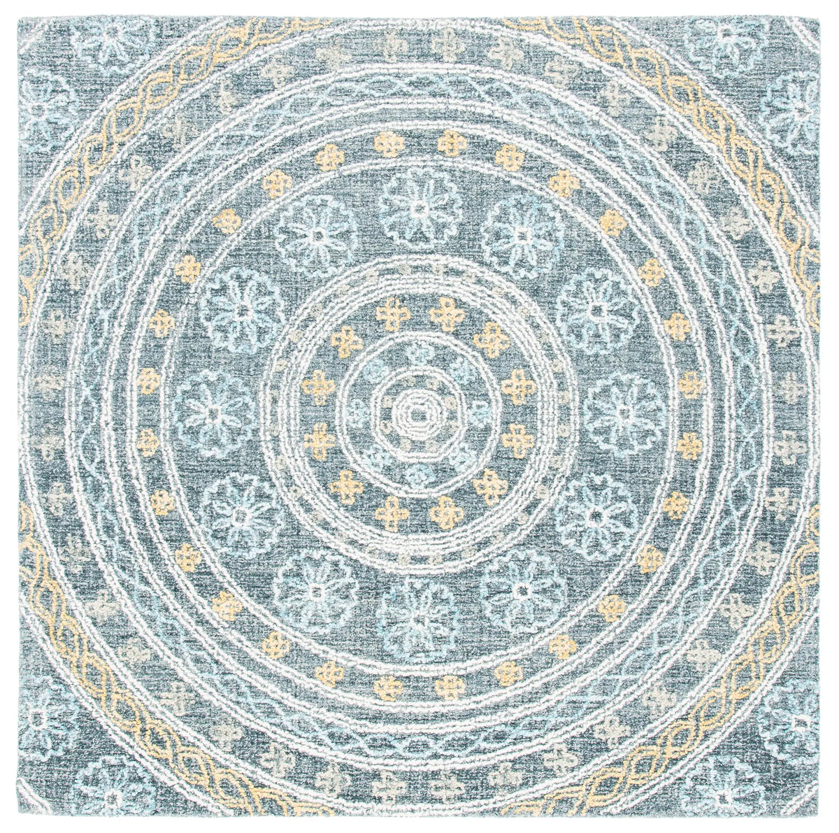 Safavieh Blossom 6'-0" x 6'-0" Rug in Charcoal / Yellow