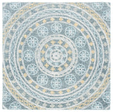Safavieh Blossom 6'-0" x 6'-0" Rug in Charcoal / Yellow