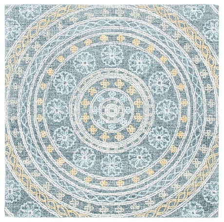 Safavieh Blossom 6'-0" x 6'-0" Rug in Charcoal / Yellow