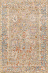 Chandra Wendi WEN-58102 Tan / Blue / Orange / Multi rug, flat view