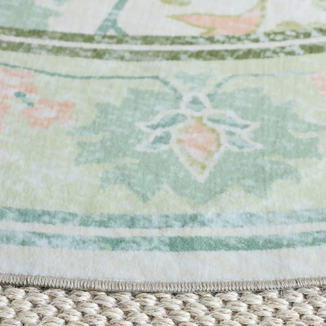 Safavieh Martha Stewart Washable 6'-0" x 6'-0" Rug in Beige / Green