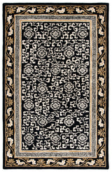 Safavieh Antiquity 4'-0" x 6'-0" Rug in Black / Ivory