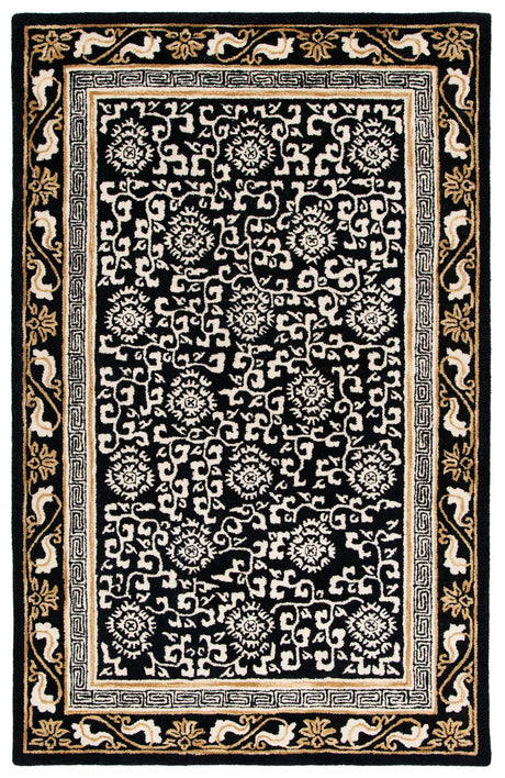 Safavieh Antiquity 4'-0" x 6'-0" Rug in Black / Ivory