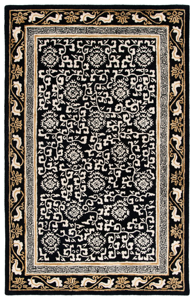 Safavieh Antiquity 4'-0" x 6'-0" Rug in Black / Ivory