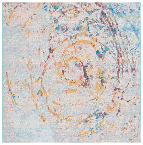 Safavieh Barbados 500 6'-6" x 6'-6" Rug in Light Blue / Yellow Rust