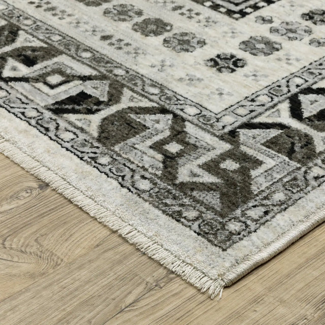 Oriental Weavers Sphinx Chamberlain CH01G Charcoal Rugs - corner detail